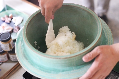 能登焼の羽釜で炊いたごはん