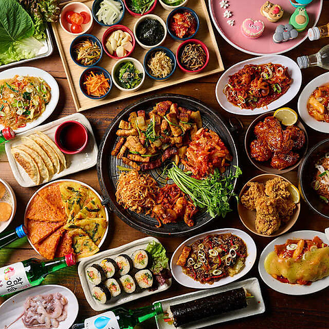 国産生サムギョプサルが楽しめる韓国プレミアムバイキング★料理とドリンクも豊富◎