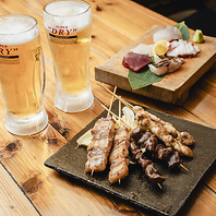 刺身・焼き鳥・ドリンクが付いた驚きの「晩酌セット」