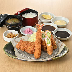 ロース・海老フライ・アスパラ巻