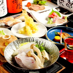 【特別コース】京の旬ものが勢ぞろい　鮮魚の握り寿司や季節の小鉢など飲み放題付★全7品8000円の写真