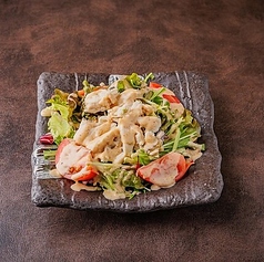 蒸し鶏の胡麻サラダ
