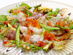市場直送の味をどうぞ！旬の魚のカルパッチョ　750円