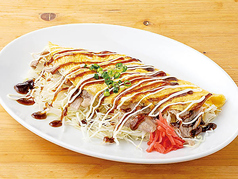 <一品>春キャベツの豚平焼き/菜の花 からし和え　各