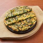 金山ソウルのチヂミは手作りチヂミ　じっくり焼きあげますのでちょっと待ってね♪