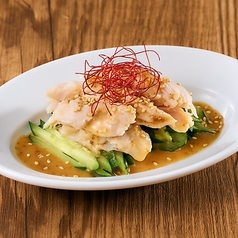 蒸し鶏ときゅうりの香味胡麻ソース