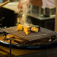 旬なお野菜の美味しさを引き立たせる炭焼きメニュー