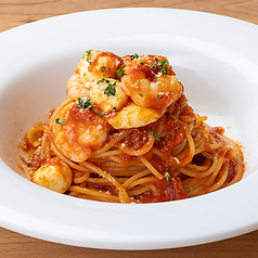 海老とモッツァレラチーズのパスタ