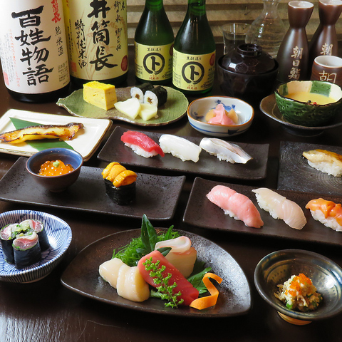 ◆職人の握るこだわりの寿司はどれも絶品！　◆カウンター席でおくつろぎください