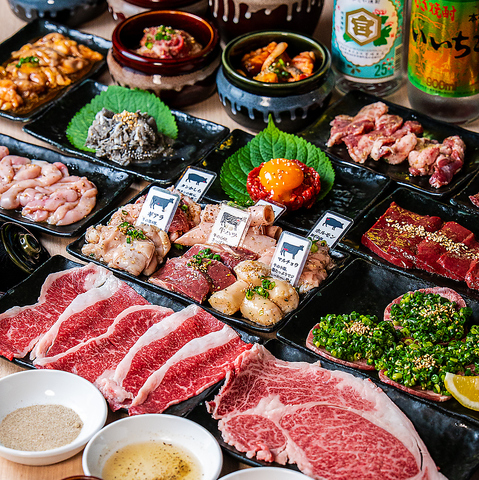 和牛ホルモンとタレ漬け焼肉が堪能できる店。