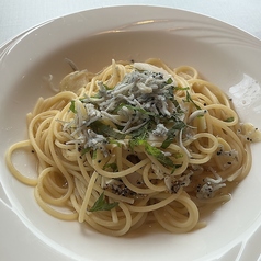 シラスとレンコン・大葉のペペロンチーノ