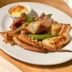 イカ一夜とアスパラのバター醤油