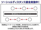 ソーシャルディスタンス宴会実施中！飛沫防止パーテーションを設置し、日対面で広々としてお席をご用意しております！座敷最大席数100名様収容！50名様以上で広々と貸切対応致します！