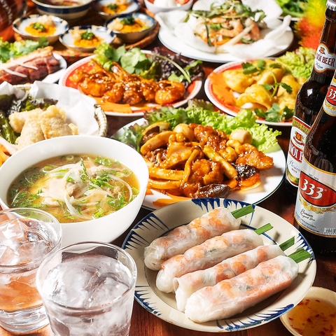 人気のベトナム料理が勢ぞろい！人気料理を集めたコース料理もおすすめ！