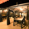 ☆屋根ありテーブル席「ガゼボZONE」☆VIPとも呼べる個室にも感じる空間！8名から貸切OK！屋根あり・雨天時も開放