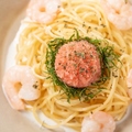 料理メニュー写真 たらこと海老のクリームスパゲッティ