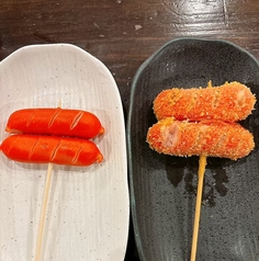 【創作串】もちベーコン/赤ウインナー串