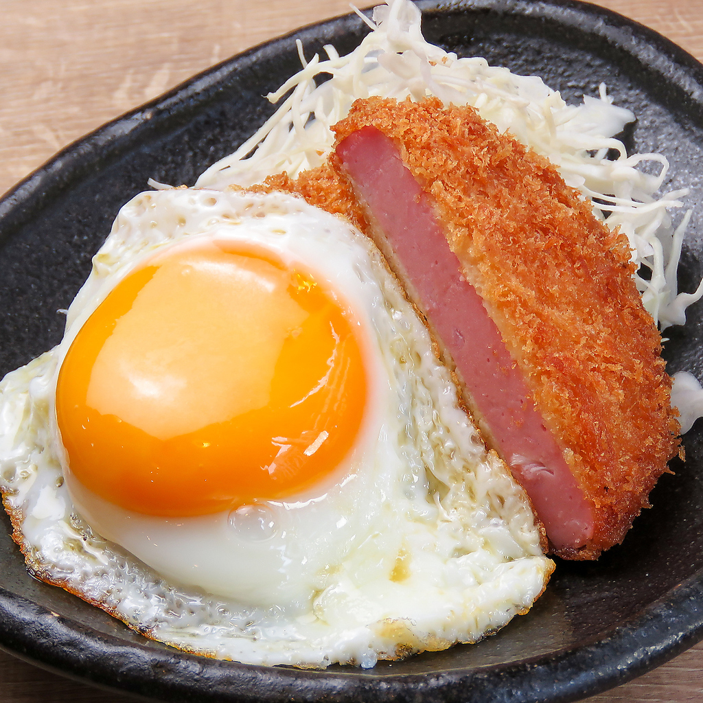 厚切りハムカツエッグ