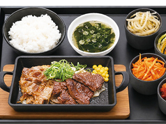 牛ハラミ&牛カルビ定食