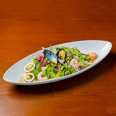 海の幸と水菜のサラダ
