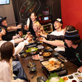 ゆったりお寛ぎいただけるテーブル席のご用意ございます。6名様～20名様までの小規模から大規模までの飲み会、ご宴会をお楽しみいただけます。福島での飲み会、ご宴会などの際にぜひ。