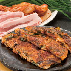 豚肉とキムチのチヂミ