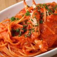 蟹たっぷり!トマトクリームパスタ(生パスタ)