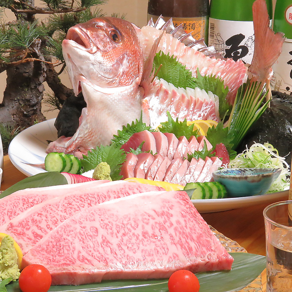 接待や歓送迎会など、おもてなしにもお勧め。豪華なお造り盛り合わせ