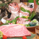 接待や歓送迎会など、おもてなしにもお勧め。豪華なお造り盛り合わせ