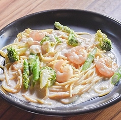 海老と野菜のたらこクリーム