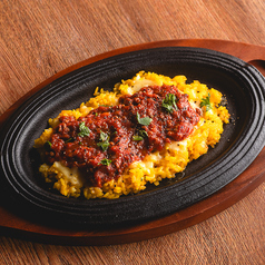 鉄板焼きチーズボロネーゼリゾット