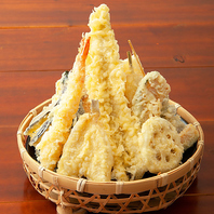 食材にこだわった「天ぷら盛合せ」