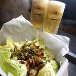 鉄板に合うメニュー取り揃えております！ビール片手に♪