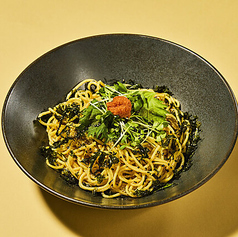 高菜と海苔の明太子パスタ