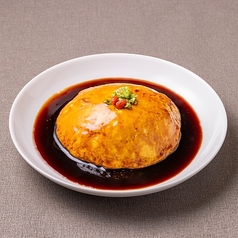 黒酢の天津飯(エビ入り)