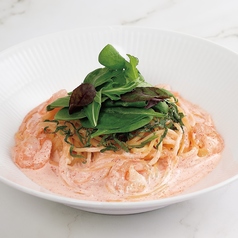 博多明太子とえびの特製クリームソース　（Ｌサイズは1.5倍！プラス￥200税込）の写真