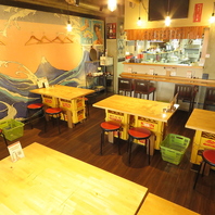 広い店内で海鮮をお愉しみいただけます!