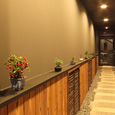 和の趣を感じる長い廊下の先にこだわり抜いた店内をご準備。