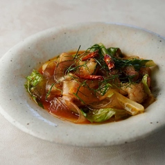 江戸東京野菜-内藤とうがらし使用-　牛ホルモンとタンミョン辣椒醤チャプチェ