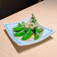 地産地消!!スナップエンドウのお浸し