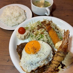 デミハンバーグ＆エビフラ＆エビのカダイフ揚げ