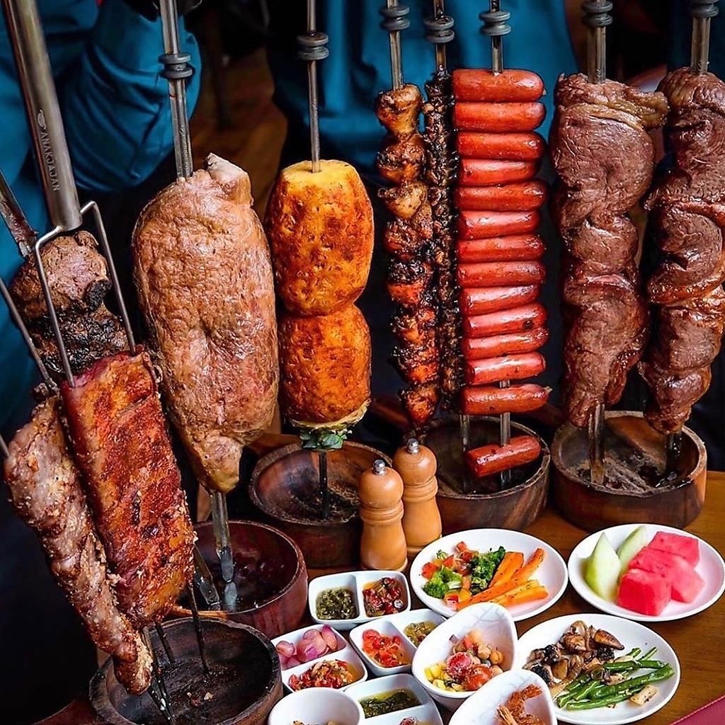 メディアで話題沸騰中に「シュラスコ」が3時間食べ飲み放題で◎