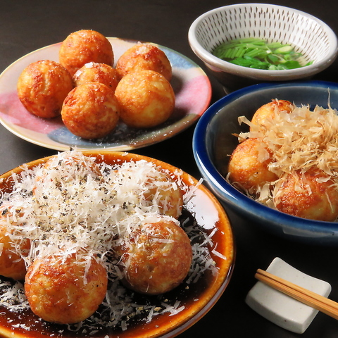 ここでしか味わえないオリジナルたこ焼きとソムリエが厳選したワイン