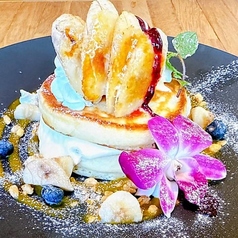 ◆ブルーベリーとバナナ＆ヨーグルトカスタード・パンケーキ