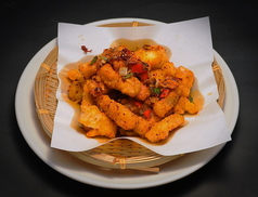 揚げ白身魚の山椒塩かけ