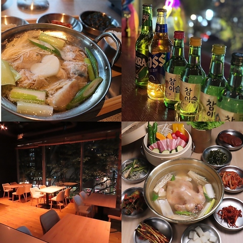 韓国本場のタッカンマリ！小鉢も具材もおかわり自由です！飲み放題もご用意しています