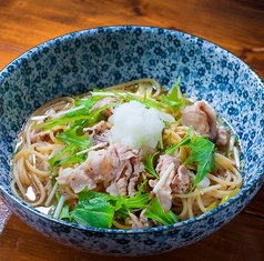 豚しゃぶと梅肉風味の煮切り醤油で