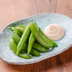 スナップエンドウの煮浸し～明太マヨ～