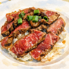 特選和牛の薄切りステーキのせガーリックライス