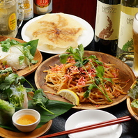 オリエンタルな鉄板焼が楽しめる飲み放題付きコース！